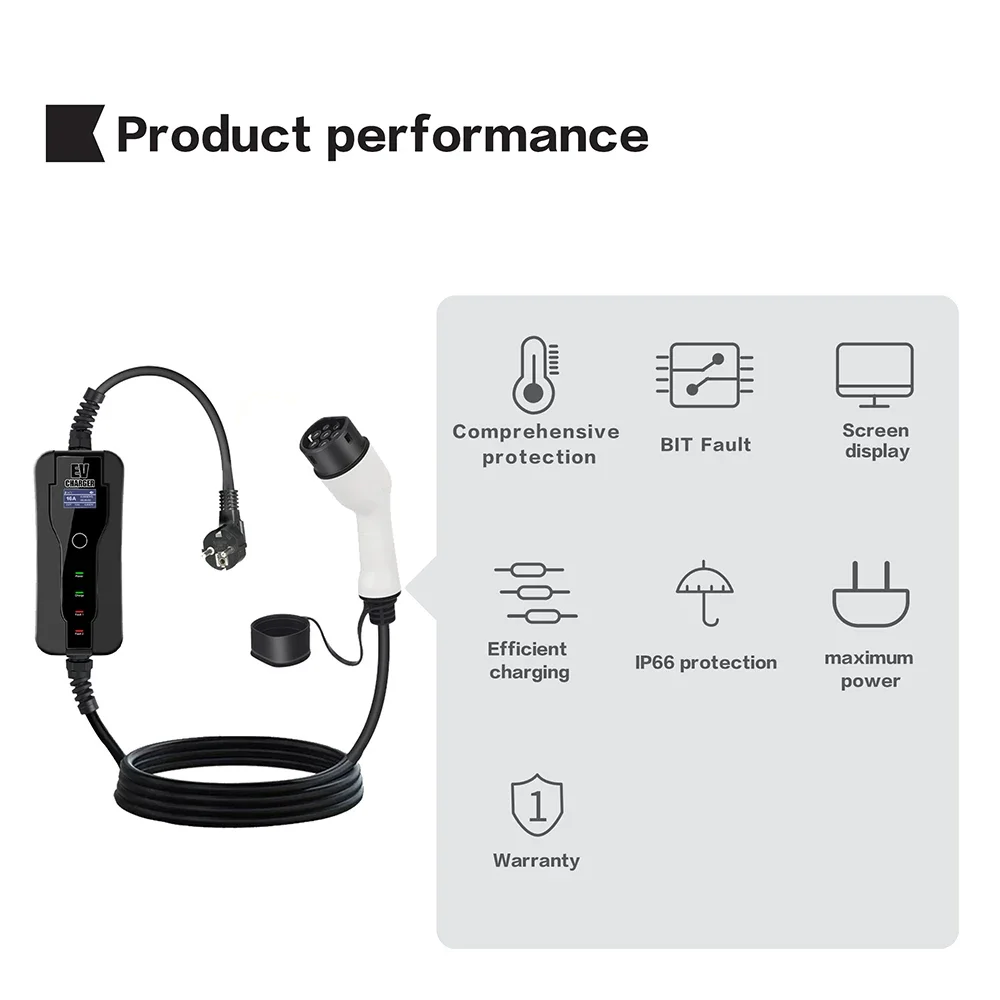 11KW 16A Portable EV Charger T - Type 2 Portable Ev Charger 11Kw Cee ulasan dan harga