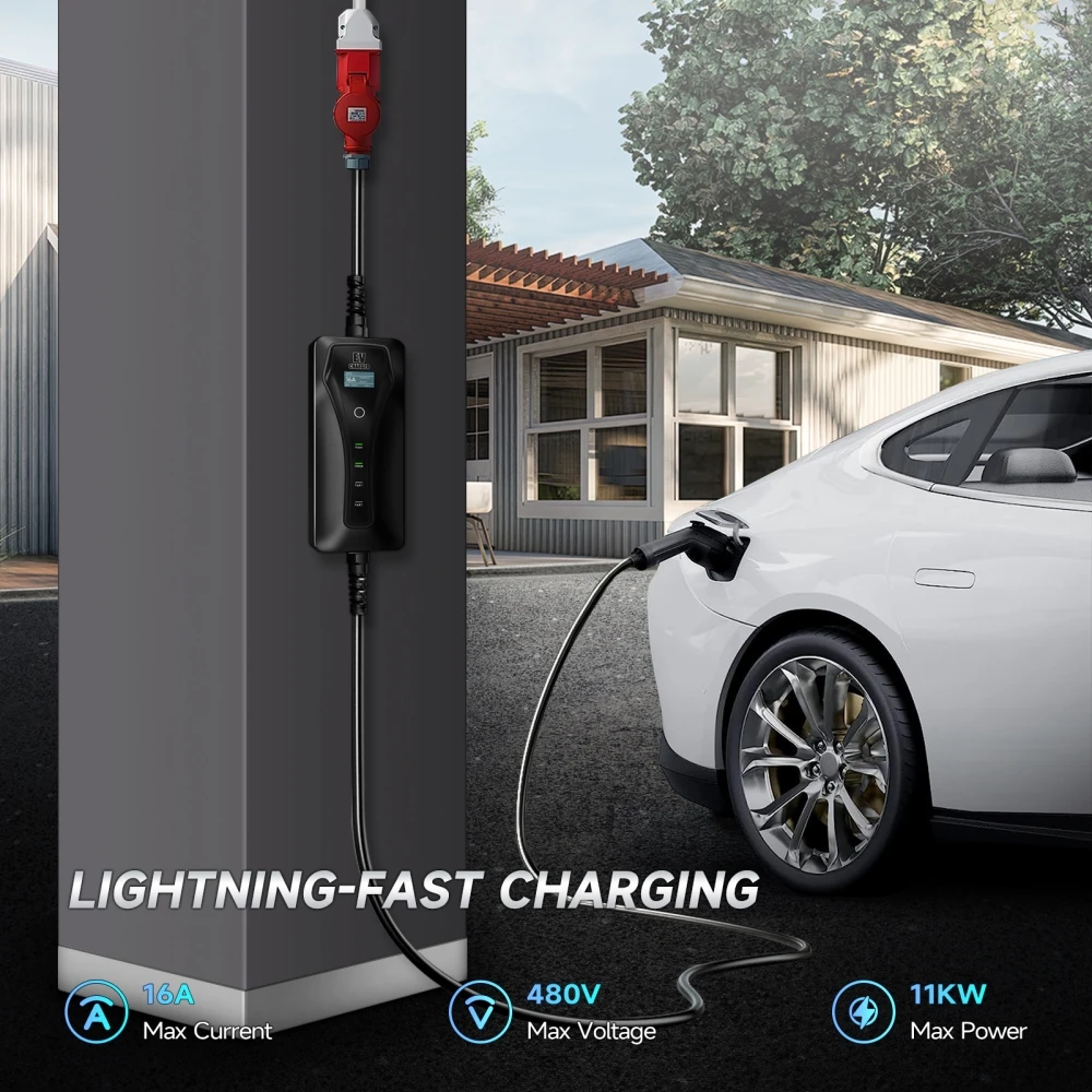 11KW 16A EV Charger Type 2 EVS - Type 2 Portable Ev Charger 11Kw Cee ulasan dan harga